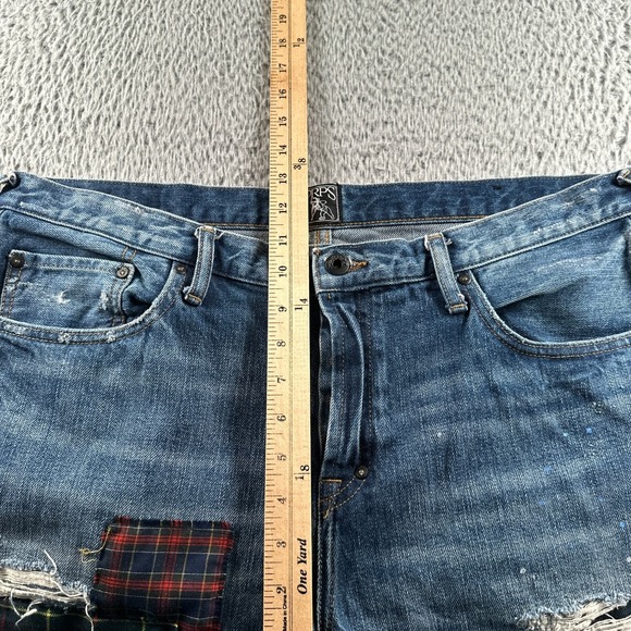 PRPS Le Sabre Jeans Mens 36 Distressed Paint Splatter Patchwork Indigo Tapered - Picture 7 of 16